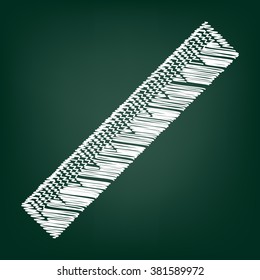 Centimeter ruler sign. Flat style icon with chalk effect
