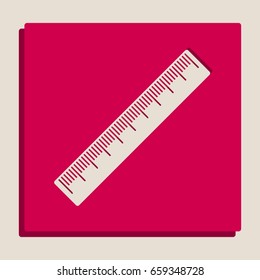 Centimeter ruler sign. Vector. Grayscale version of Popart-style icon.