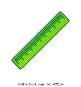 Centimeter ruler sign. Vector. Lemon scribble icon on white background. Isolated