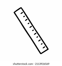 Centimeter ruler. Vector doodle icon. Office supplies.