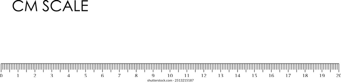 centimeter scale measurement from 1 to 20 suitable for many uses	
