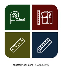centimeter simple icons set. Contains such icons as Measuring tape, Measure, Ruler, can be used for web, mobile and logo