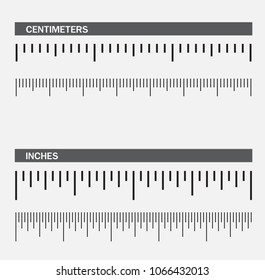 Centimeters and Inches,  Rulers Vector 