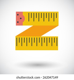 Centimetr. Single flat icon on white background. Vector illustration.