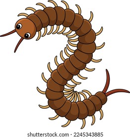 Centipede Animal Cartoon Colored Clipart 