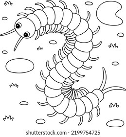 Centipede Animal Coloring Page for Kids