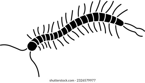 Centipede artrópodo insecto alienígena Glifo