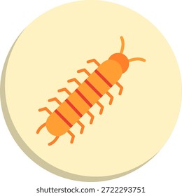Icono de estilo de círculo plano de ciempiés