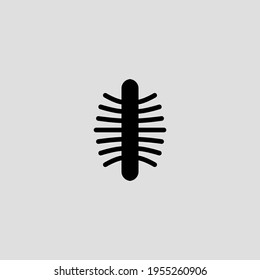 Centipede flat icon. Simple style nature insect poster design background symbol. Logo design element. T-shirt printing. Vector for sticker.