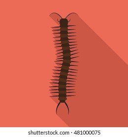 centipede flat icon. You can be used centipede icon for several purposes like: websites, UI, UX, print templates, promotional materials, info-graphics, web and mobile phone apps.