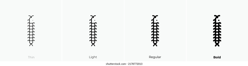centipede icon. Thin, Light Regular And Bold style design isolated on white background