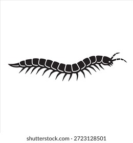 Vector de ilustración de ciempiés de un diseño de silueta