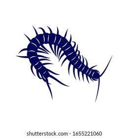 
Plantilla de diseño vectorial del logotipo de Centipede, animal del logotipo de Silhouette Centipede, Ilustración