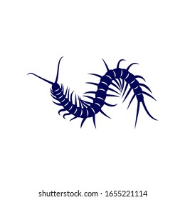 
Plantilla de diseño vectorial del logotipo de Centipede, animal del logotipo de Silhouette Centipede, Ilustración