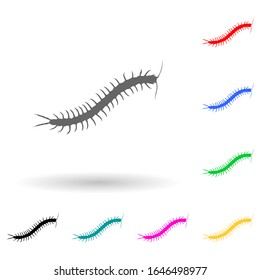 centipede multi color style icon. Simple glyph, flat vector of insect icons for ui and ux, website or mobile application