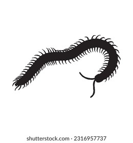 centipede silhouette set collection isolated black on white background vector illustration