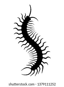 Centipede silhouette vector