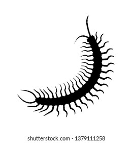 Centipede silhouette vector