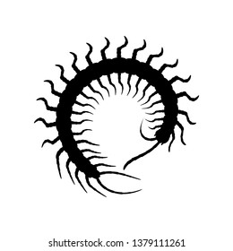 Centipede silhouette vector