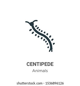 Centipede vector icon on white background. Flat vector centipede icon symbol sign from modern animals collection for mobile concept and web apps design.