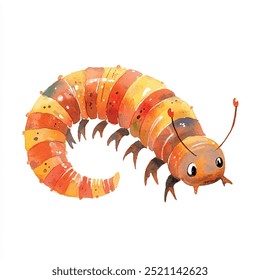 Centipede aquarela clipart ilustração isolada