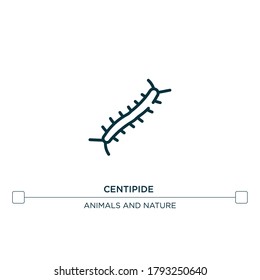 centipide vector line icon. Simple element illustration. Centipede outline icon from insects concept. Can be used for web and mobile

