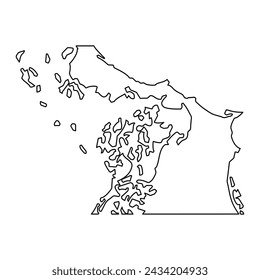 Central Abaco map, administrative division of Bahamas. Vector illustration.