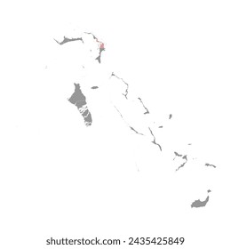 Central Abaco map, administrative division of Bahamas. Vector illustration.