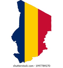 Central Africa Chad country flag vector on white background