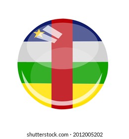 Zentralafrikanische Landesflagge, Vektorgrafik rund und glänzend