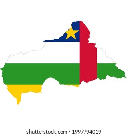 Central Africa Central Republic Africa country flag vector on white background