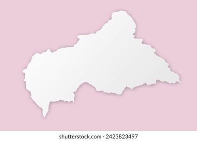 Central Africa Republic Map - World map International vector template with paper cut style including shadow and white color on pink background for design, education - Vector illustration eps 10 