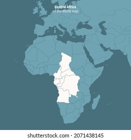 Central Africa vector map.
world map by region.