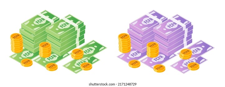 Central African CFA Franc Money Bundle and Coins 