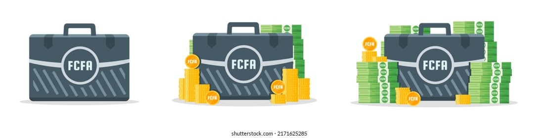 Central African CFA Franc Money Case Icons