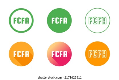 Central African CFA Franc Symbol Icon Set