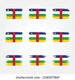 Central African Flag Brush Collection. National Flag