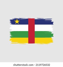 Central African flag with brush stroke background