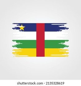 Central African Flag Brush Strokes. National Flag