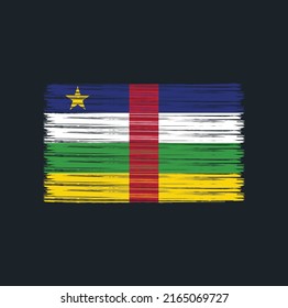 Central African Flag Brush Strokes. National Flag