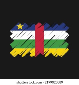 Central African Flag Brush Strokes. National Flag