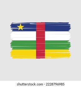 Central African Flag Brush Vector Illustration
