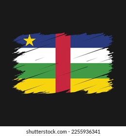 Central African Flag Brush Vector Illustration