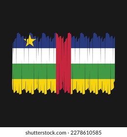Ilustración del vector de escobillas de la bandera de África Central