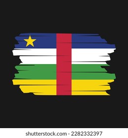 Ilustración del vector de escobillas de la bandera de África Central
