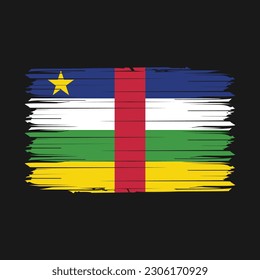 Central African Flag Brush Vector Illustration