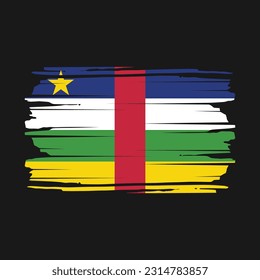 Central African Flag Brush Vector Illustration