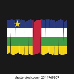 Central African Flag Brush Vector Illustration