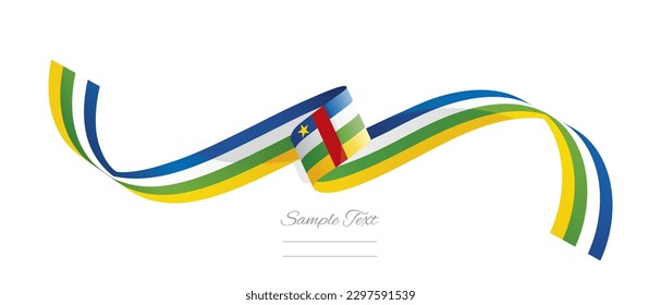 Central African flag ribbon vector illustration. Central African Republic flag ribbon on abstract isolated on white color background