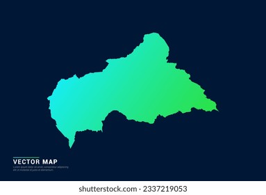 Zentralafrikanische Karte des abstrakten Farbverlauf-Grün-Konzepts mit Technologie-Licht-Effekt-Vektorgrafik.